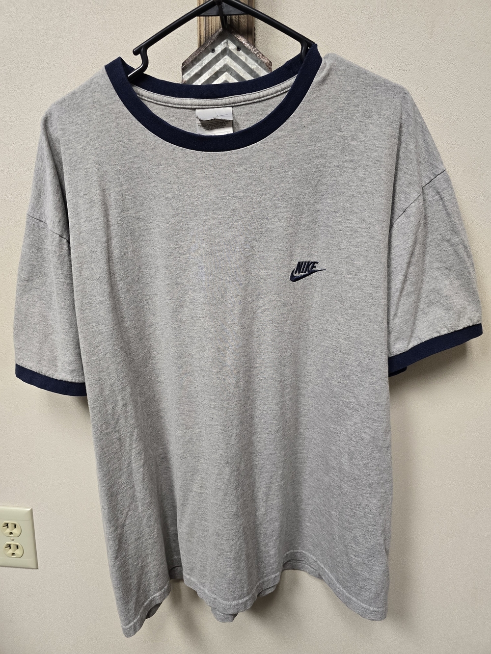 Vintage Y2K Nike Ringer T-shirt Men’s Sz-L Embroidered Logo Sports Skater Casual